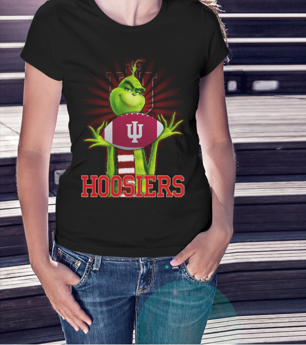 Grinch Holding Indiana Hoosiers Football T-Shirt