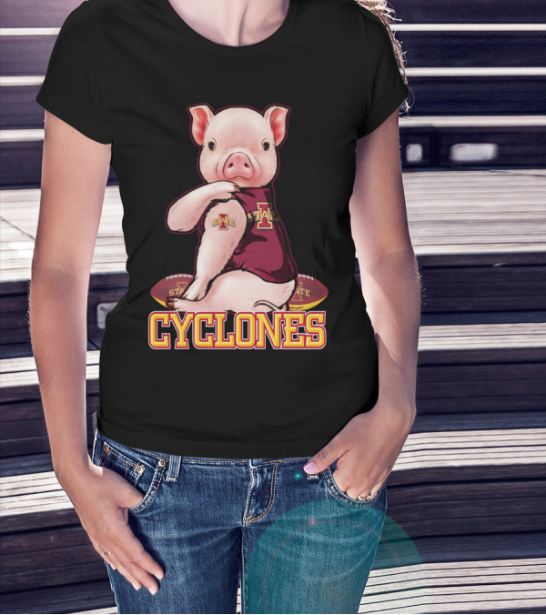 Iowa State Cyclones Pig With Football T-Shirt