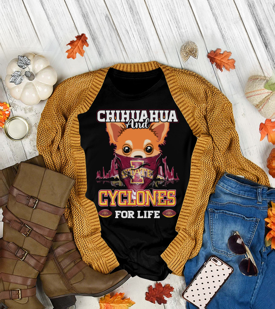 Chihuahua and Cyclones for Life Iowa State T-Shirt