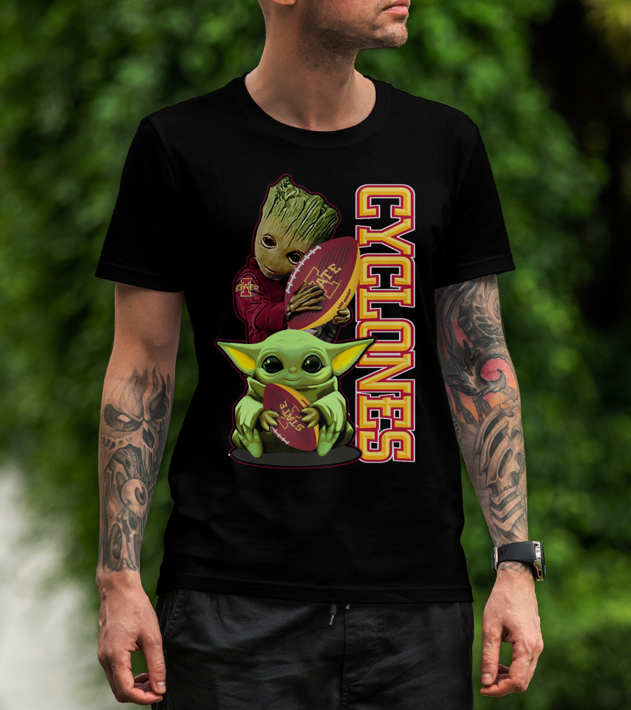 Cyclones Grzd Iowa State Football Groot Yoda Combo T-Shirt