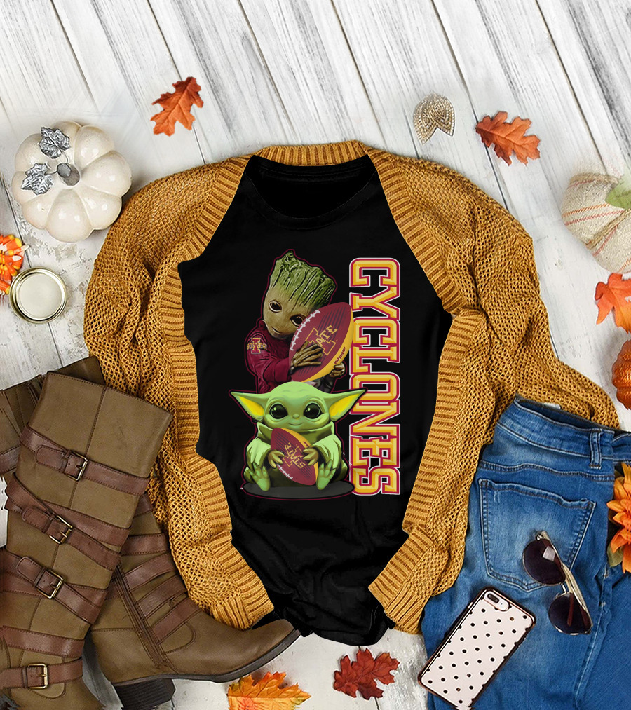 Cyclones Grzd Iowa State Football Groot Yoda Combo T-Shirt
