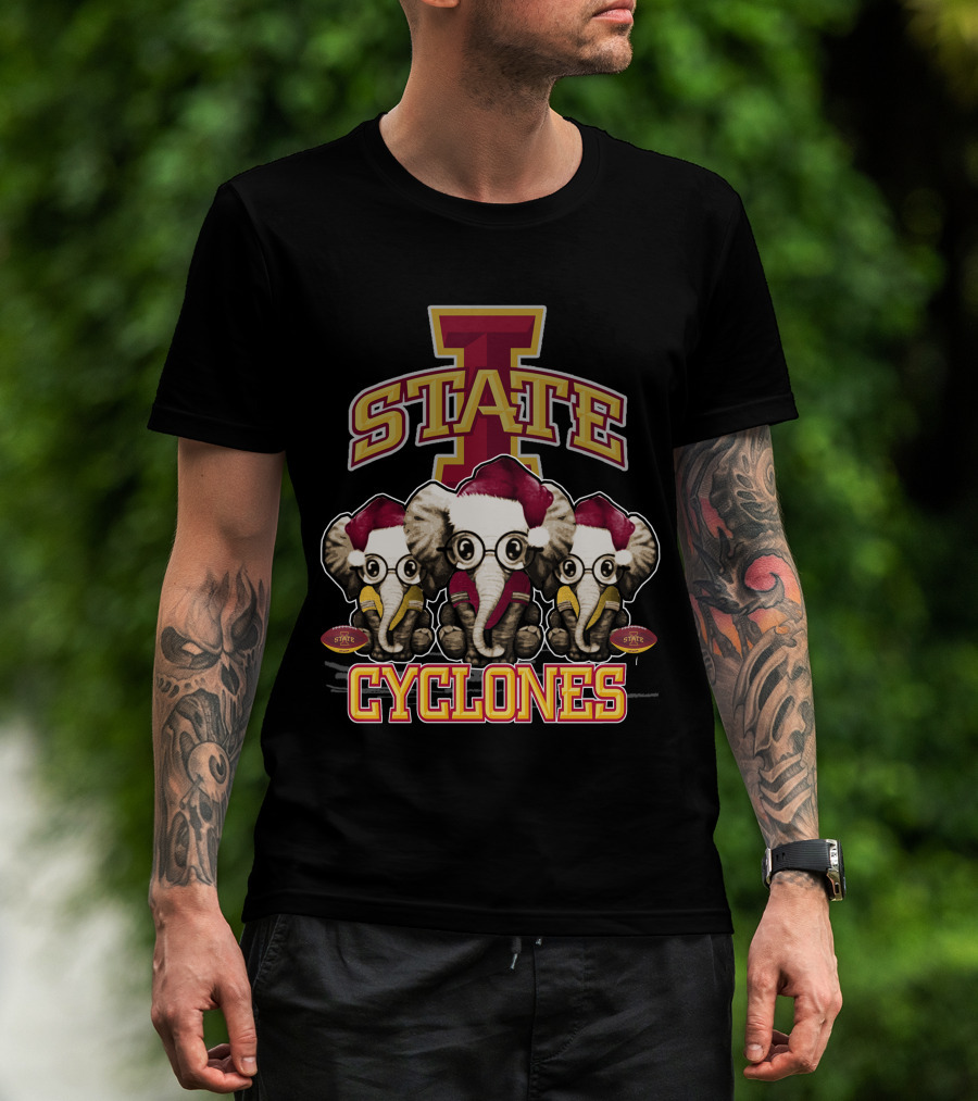 Iowa State Cyclones Elephants Christmas Fan T-Shirt