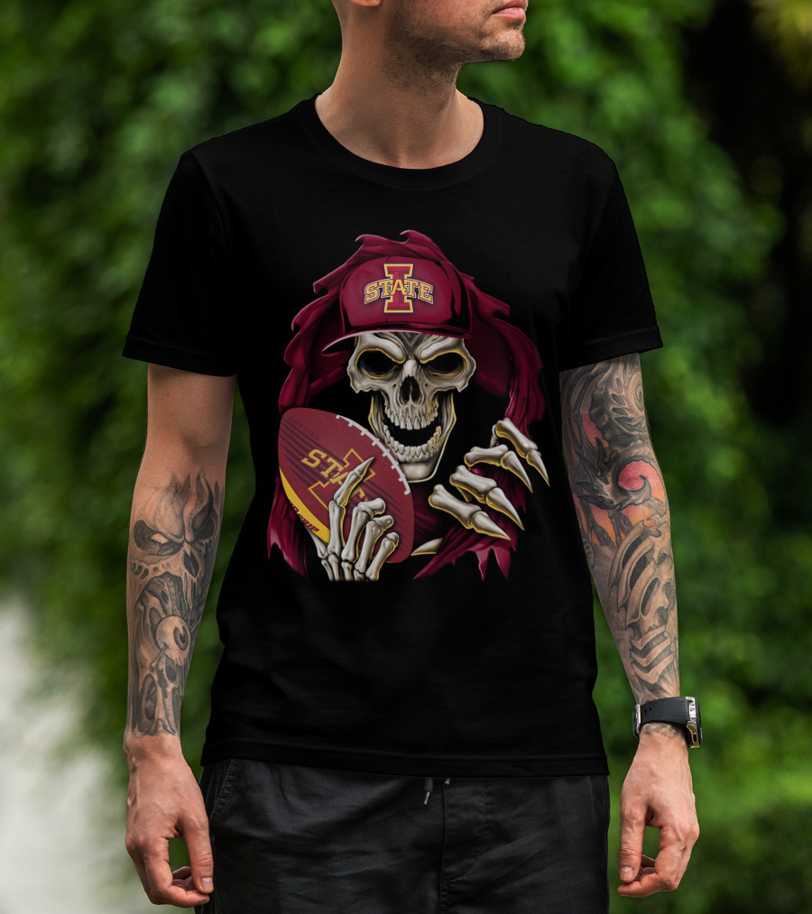 Iowa State Cyclones Skull Football Fan T-Shirt