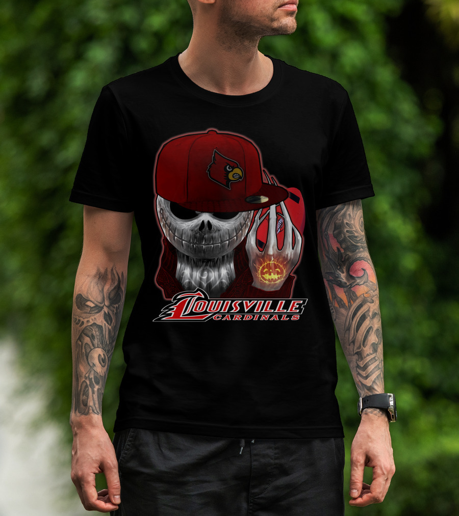 Jackskull Louisville Cardinals Halloween Pumpkin T-Shirt