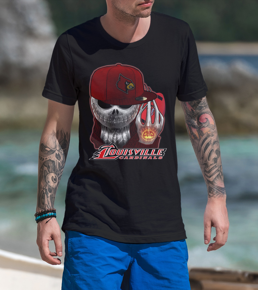 Jackskull Louisville Cardinals Halloween Pumpkin T-Shirt