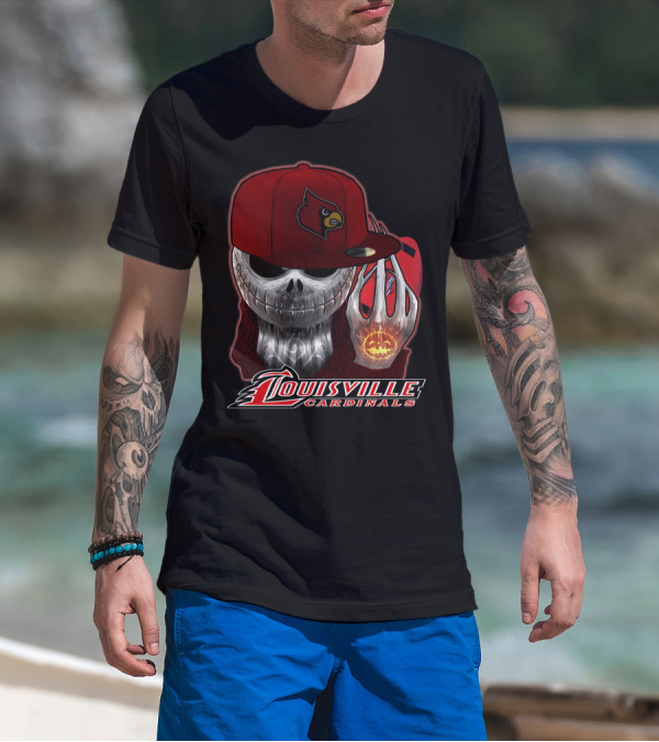Jackskull Louisville Cardinals Halloween Pumpkin T-Shirt