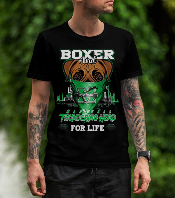 Boxer And Marshall Thundering Herd For Life The Herd T-Shirt