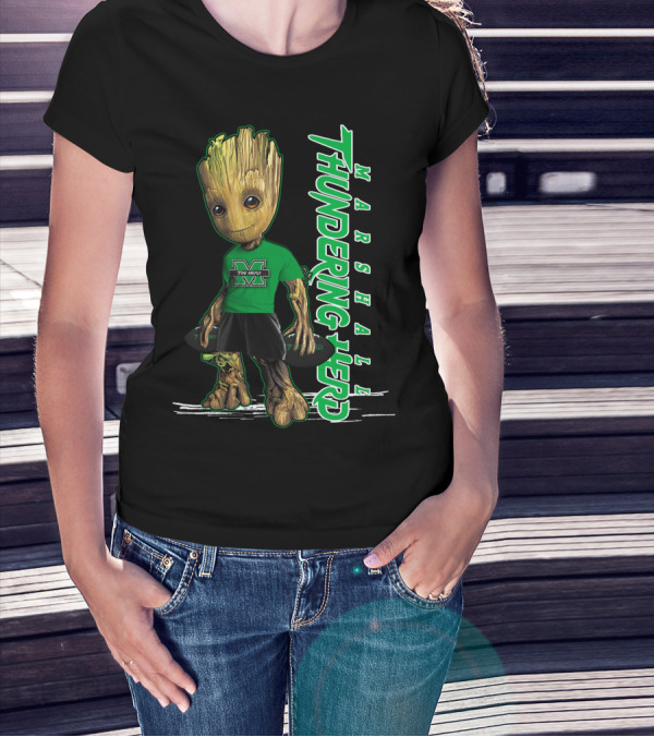 Groot Marshall Thundering Herd M Logo Character T-Shirt
