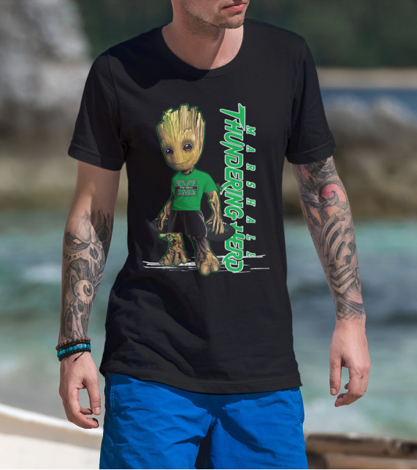 Groot Marshall Thundering Herd M Logo Character T-Shirt