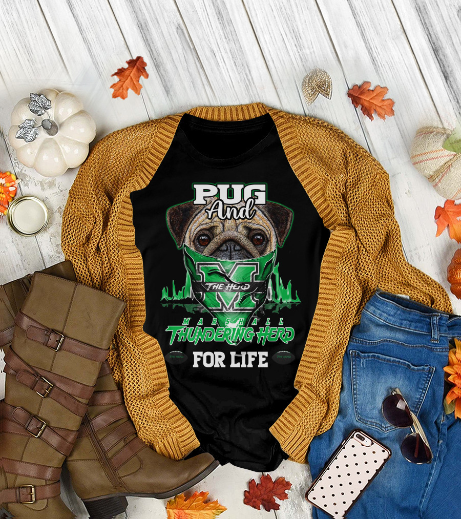 Pug and Marshall Thundering Herd for Life The Herd T-Shirt