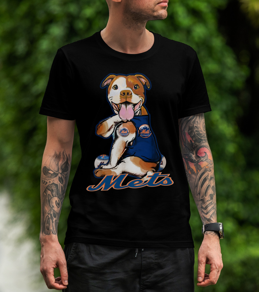 Mets Pitbull New York Baseball Team Fan T-Shirt