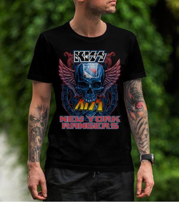 Kiss New York Rangers Skull Wings T-Shirt
