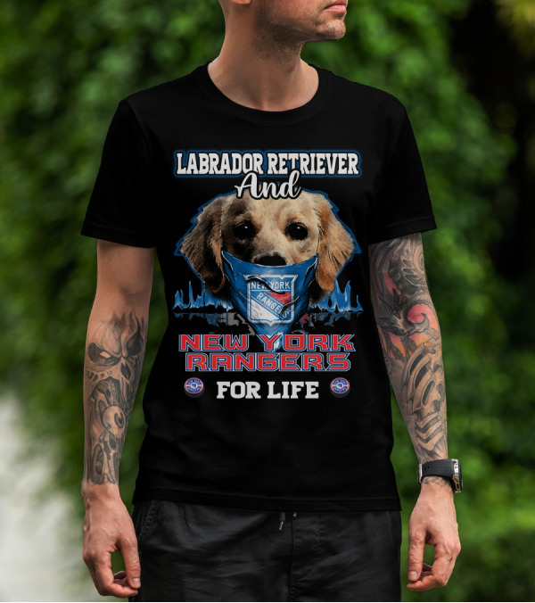 Labrador Retriever And New York Rangers For Life T-Shirt