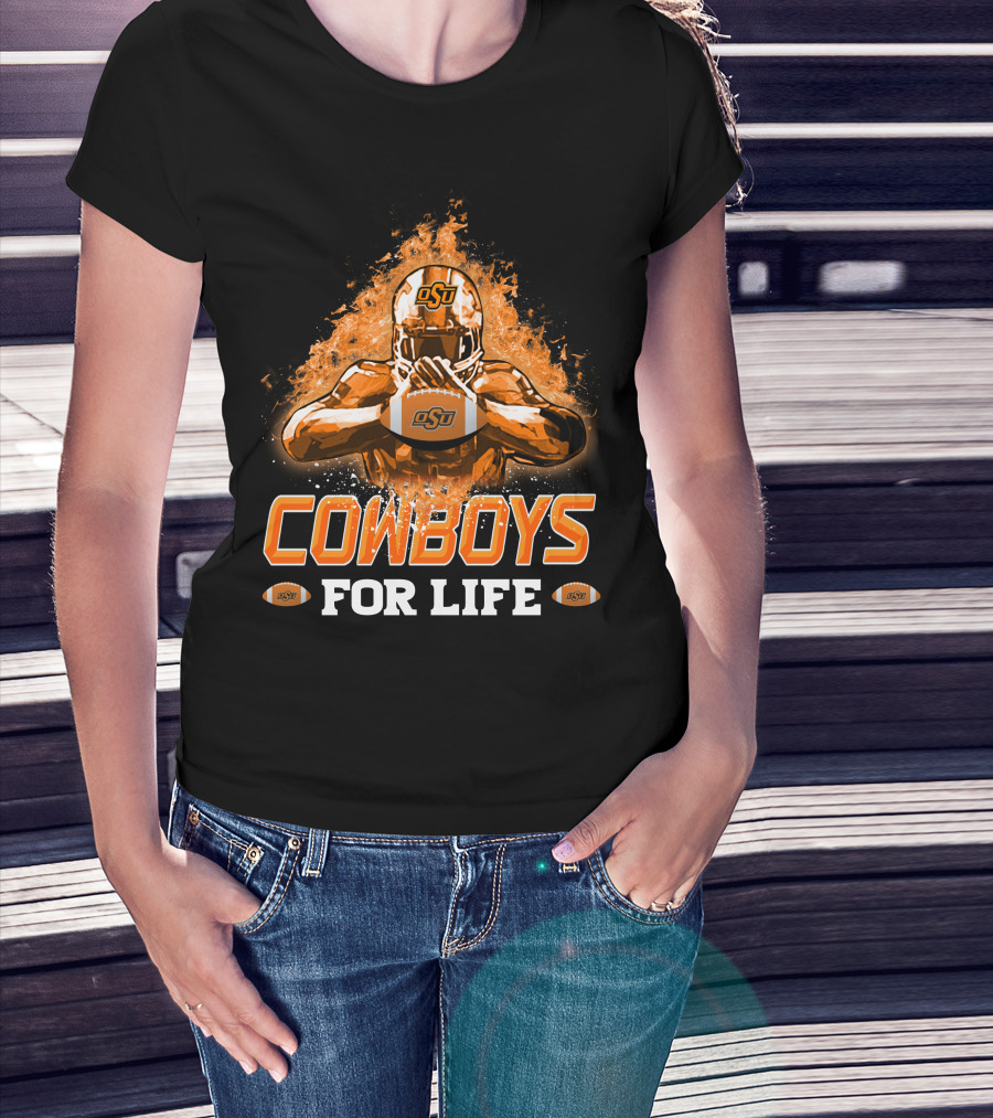 OSU Cowboys For Life Football T-Shirt