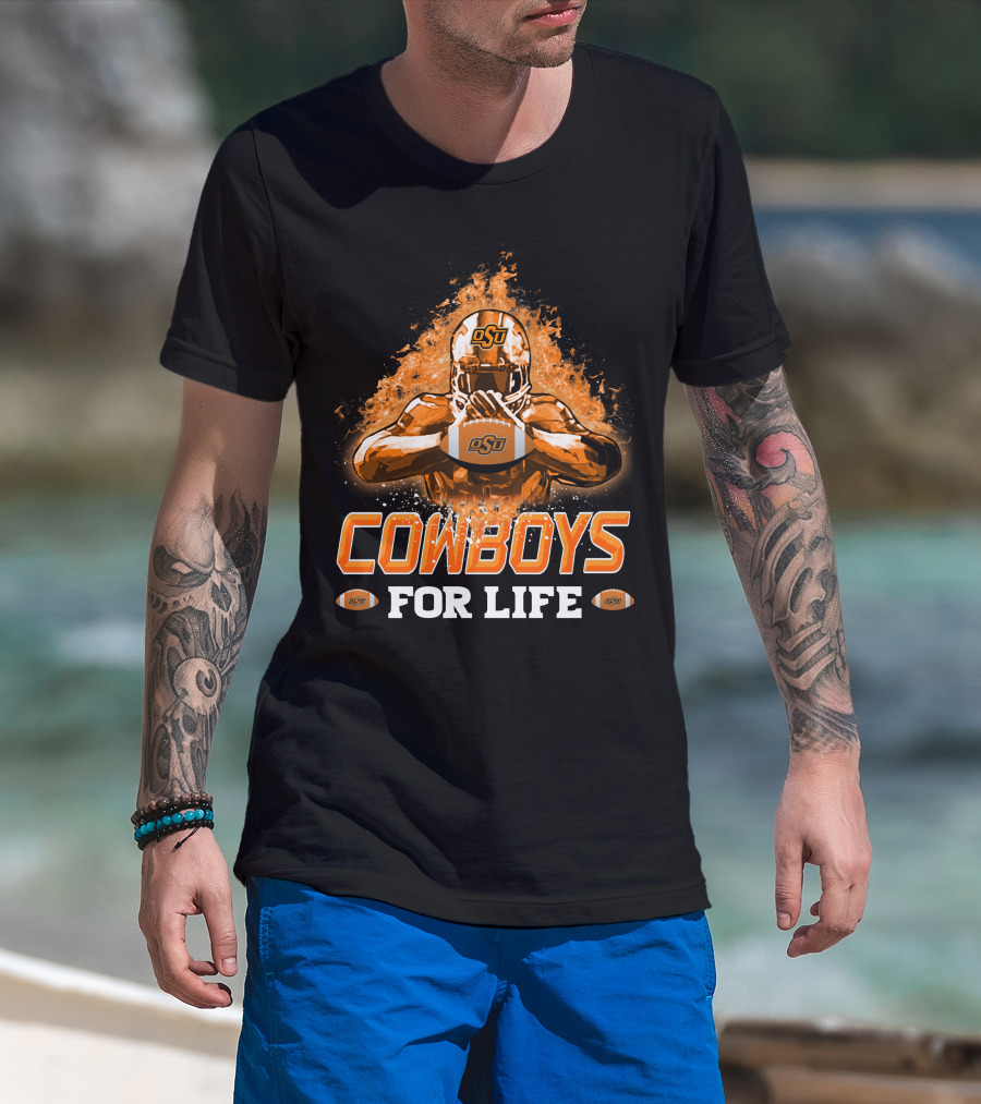 OSU Cowboys For Life Football T-Shirt