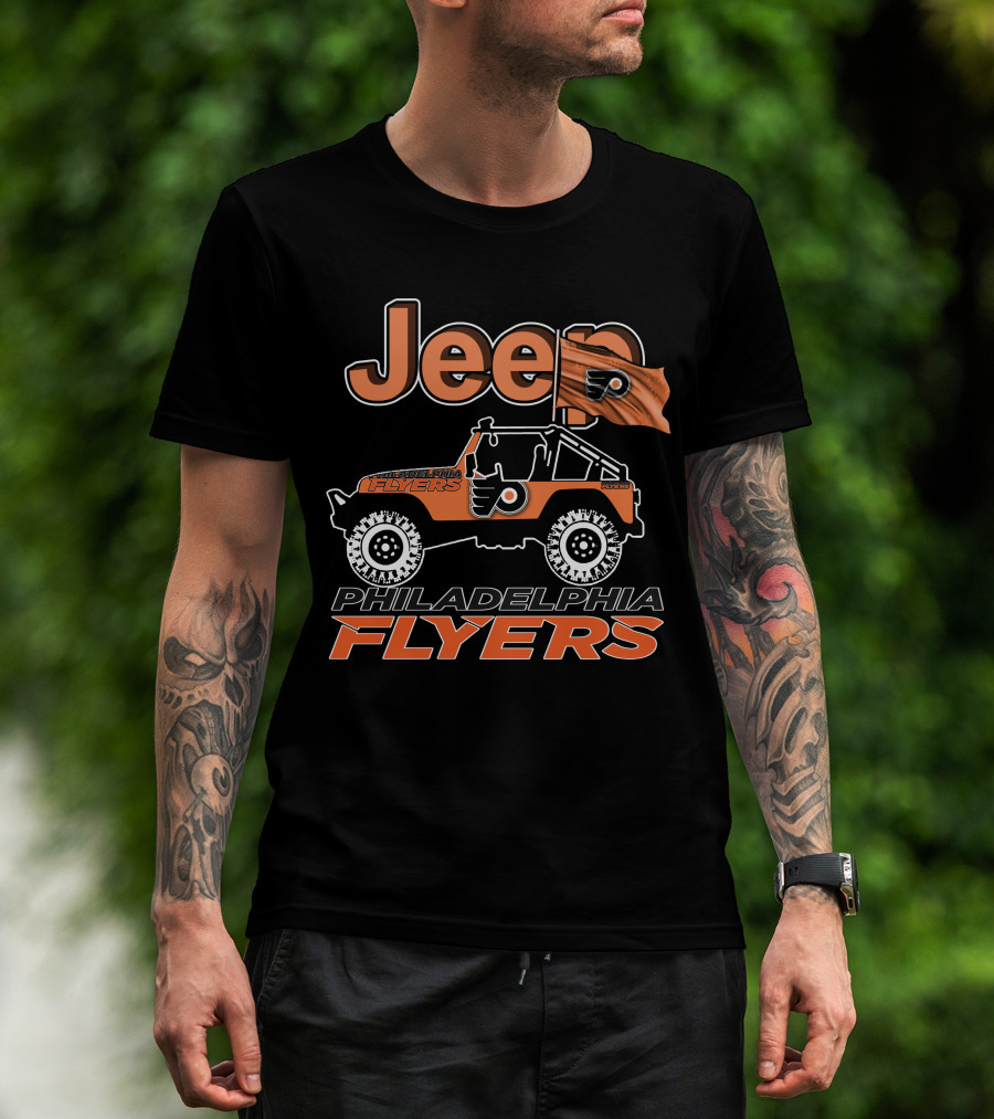 Jeep Philadelphia Flyers Off-Road Adventure Enthusiasts Fan Gear T-Shirt