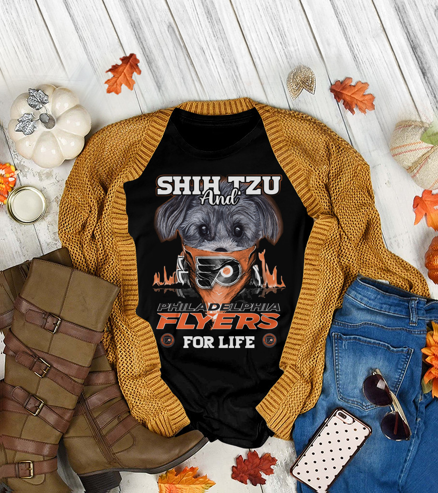 Shih Tzu and Philadelphia Flyers for Life T-Shirt