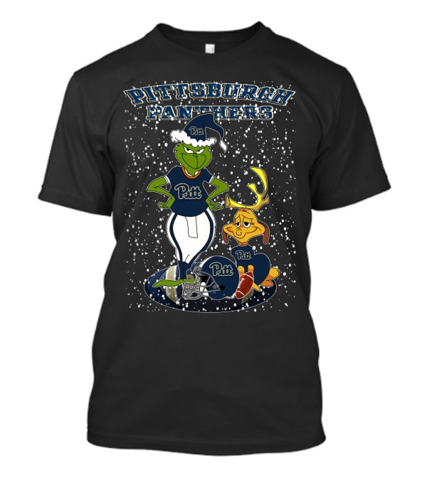Pittsburgh Panthers Grinchxmas Snowy Scene Pitt Football Helmet T-Shirt