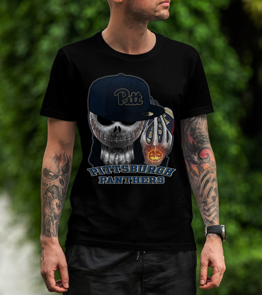 Pittsburgh Panthers Jackskull Pitt Hat Football Pumpkin T-Shirt