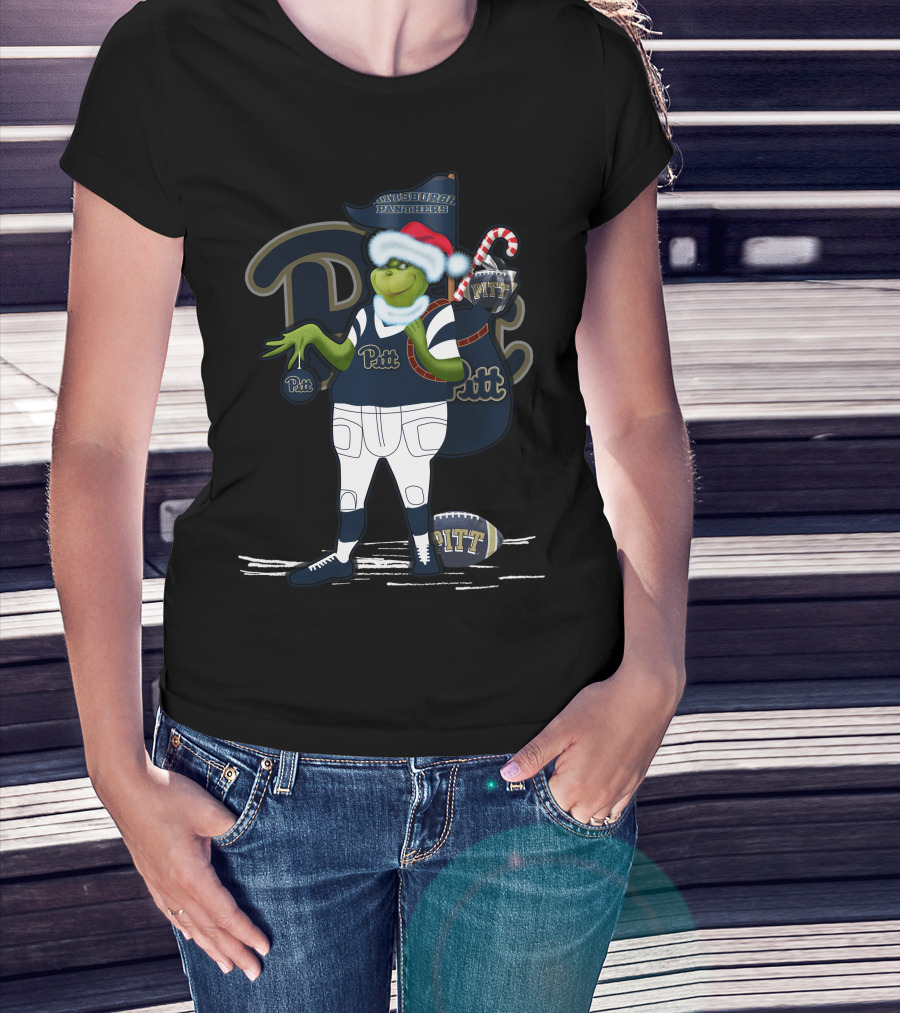 Grinchxmas Pitt Panthers Pittsburgh Football Holiday Spirit T-Shirt
