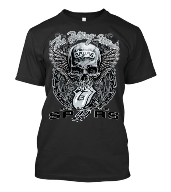 The Rolling Stones San Antonio Spurs Skull Wings Chain T-Shirt