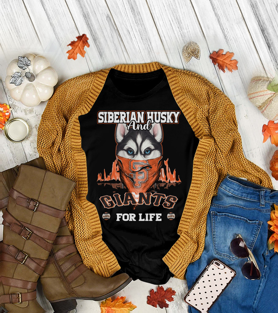 Siberian Husky and Giants for Life T-Shirt