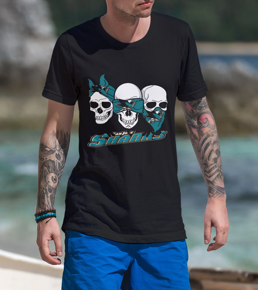 3 Skull San Jose Sharks T-Shirt