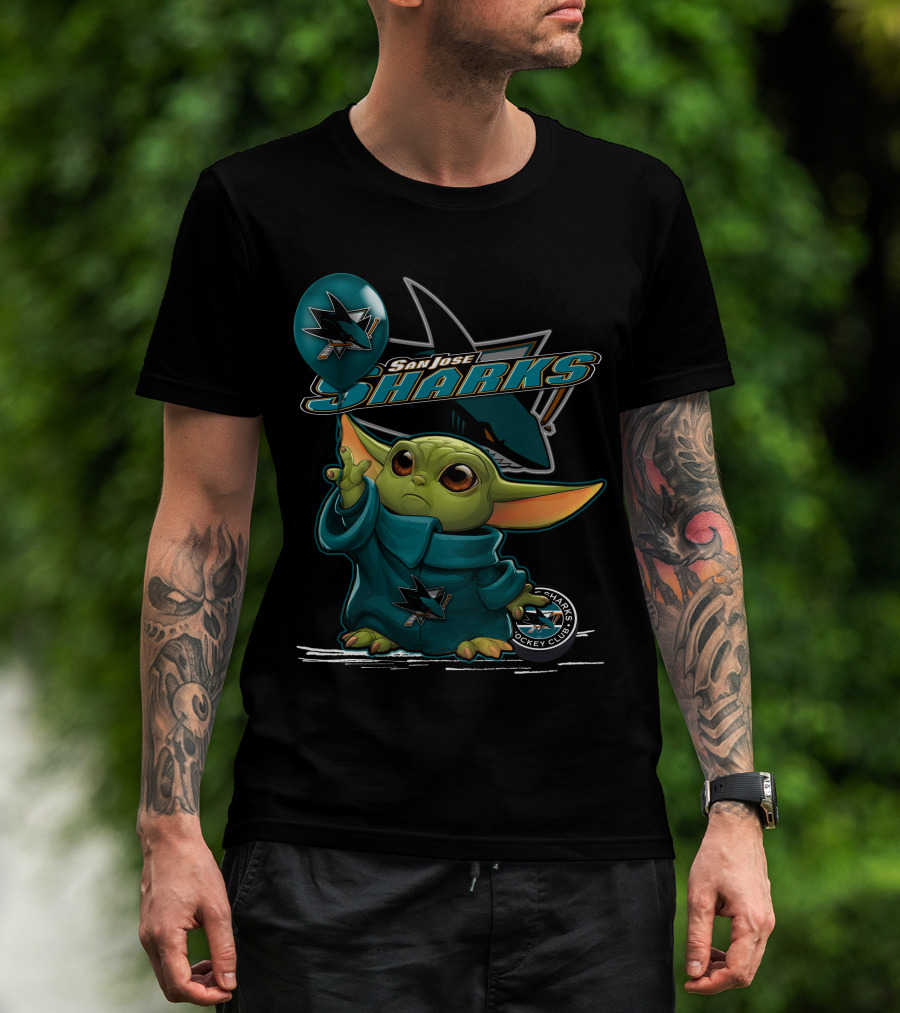 San Jose Sharks Yoda Hockey Club Balloon T-Shirt