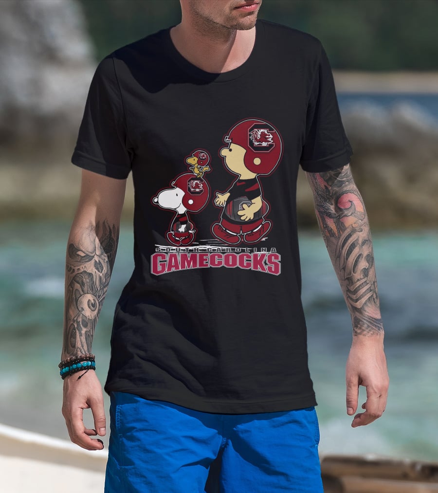 Snoopy Woodstock South Carolina Gamecocks Football Team T-Shirt