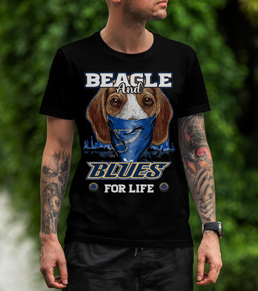 Beagle And Blues For Life St. Louis Blues Hockey T-Shirt