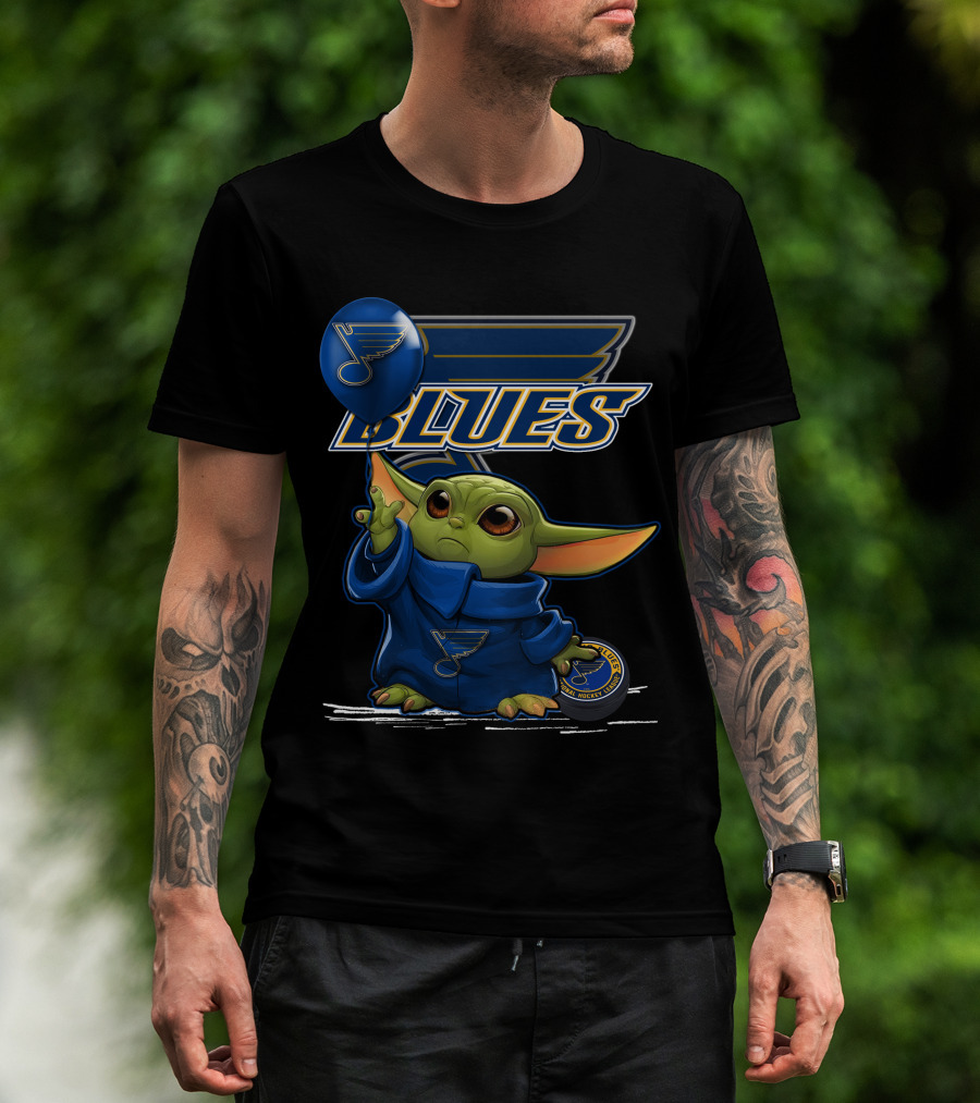 Yoda Baby St. Louis Blues Logo Balloon T-Shirt