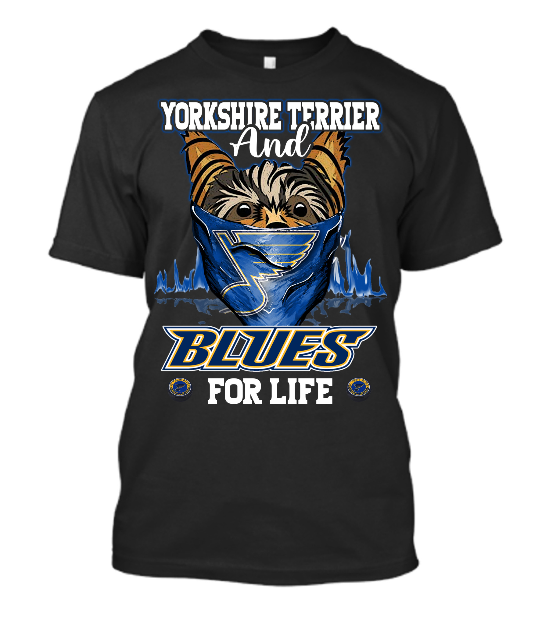 Yorkshire Terrier And Blues For Life St. Louis Blues T-Shirt