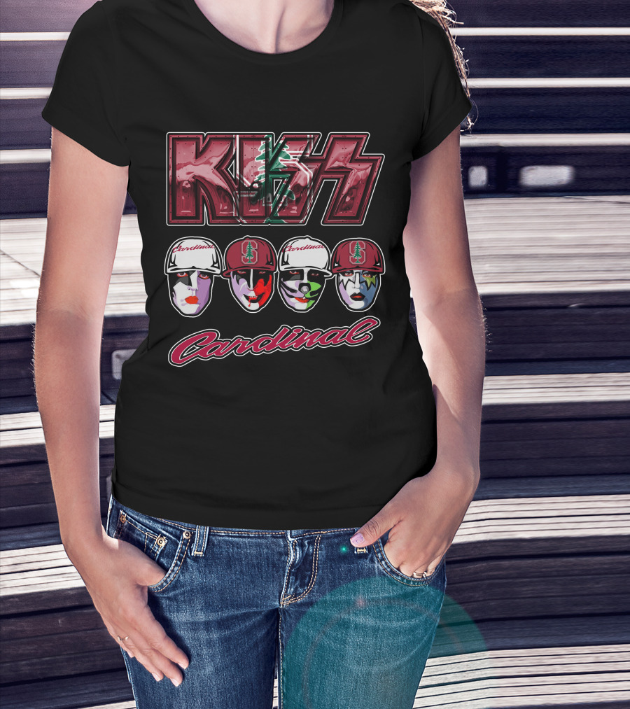 Kiss Stanford Cardinal Makeup Faces With Hats T-Shirt