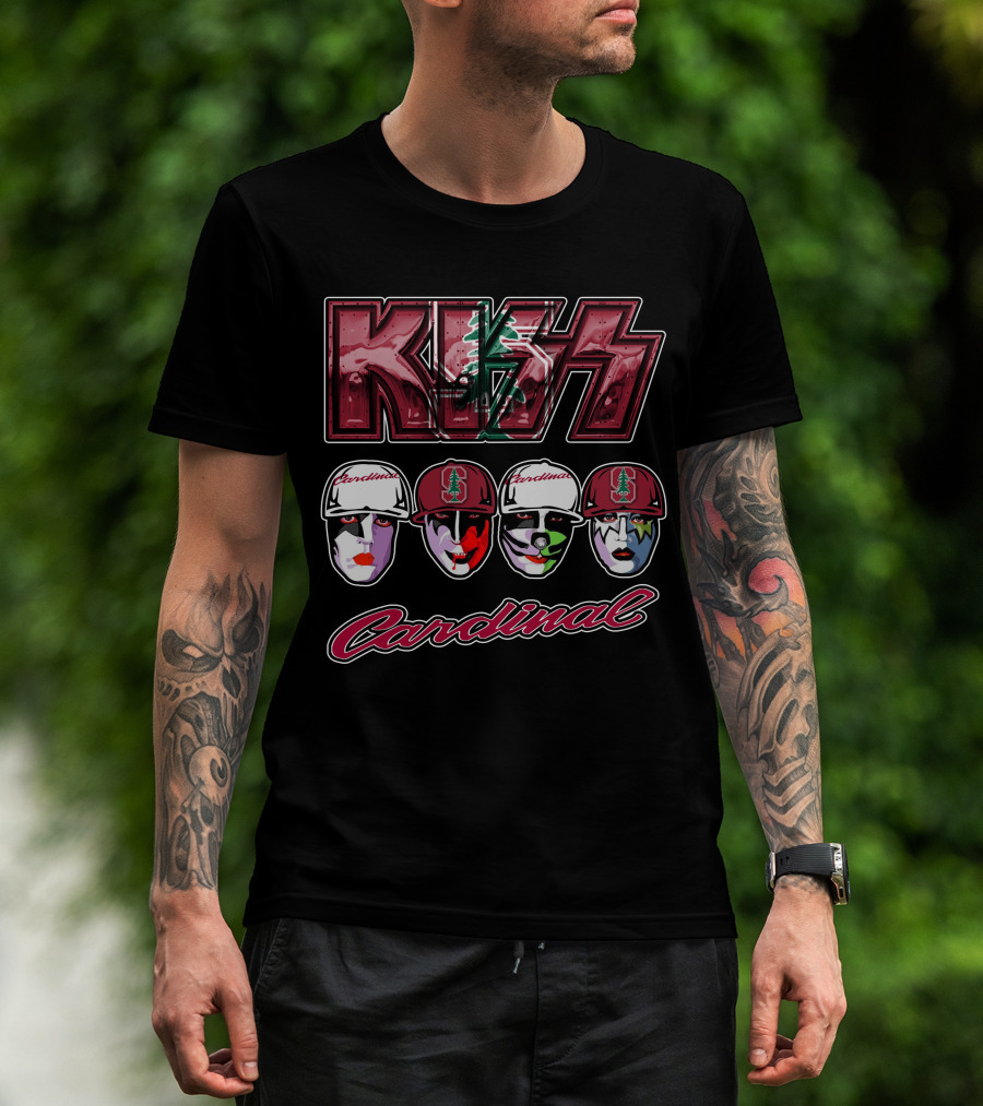 Kiss Stanford Cardinal Makeup Faces With Hats T-Shirt