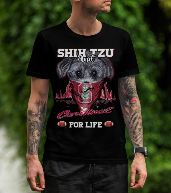 Shih Tzu And Cardinal Stanford For Life T-Shirt