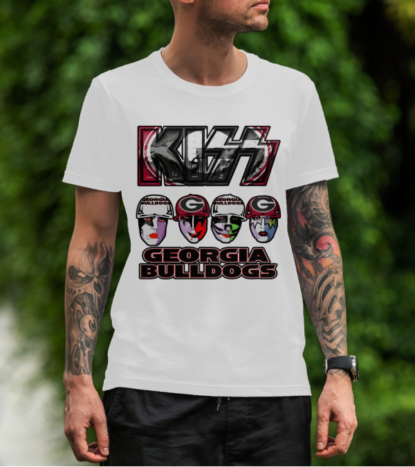 KISS Georgia Bulldogs Mascots Rock Band Makeup T-Shirt