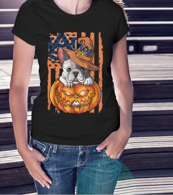Auburn Tigers Bulldog Halloween Pumpkin T-Shirt