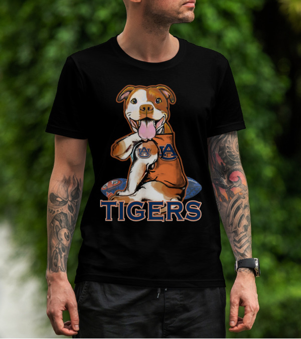 Pittbull Auburn Tigers AU Logo Football T-Shirt