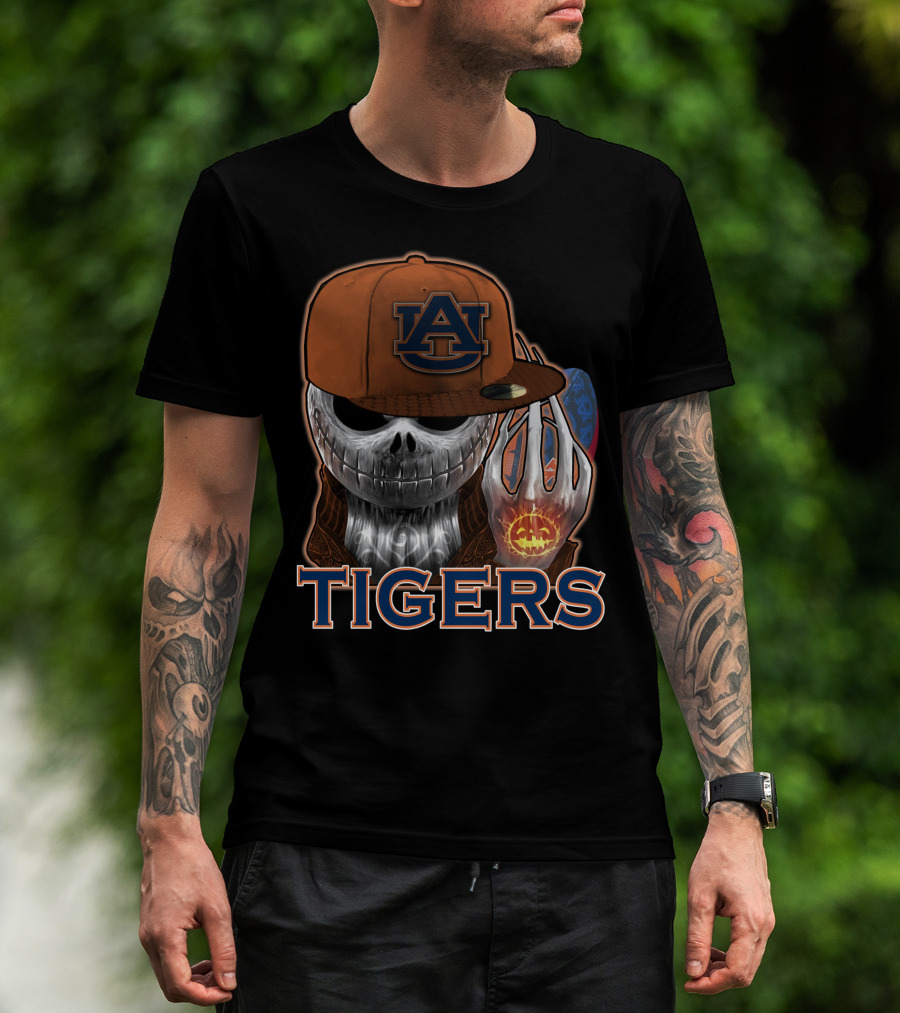 Jackskull Auburn Tigers Halloween Pumpkin T-Shirt