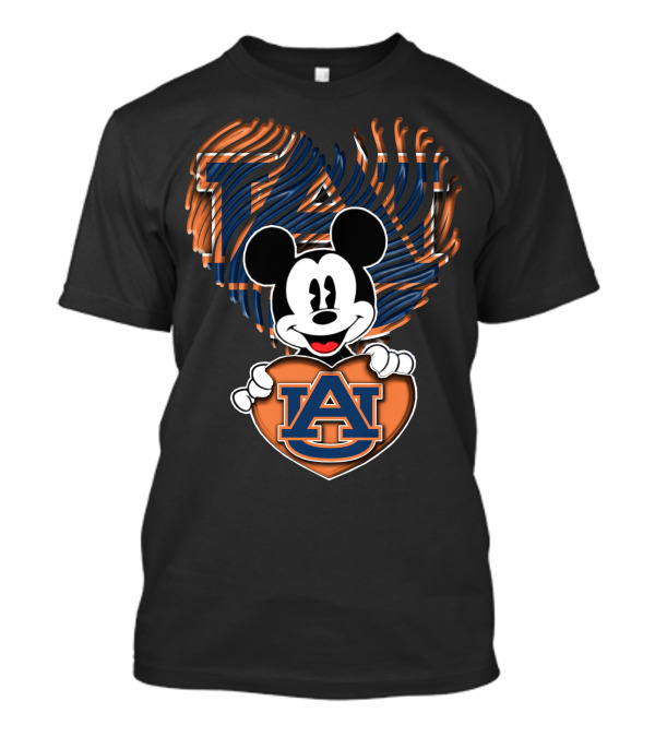 Mick Auburn Tigers Heart With Auburn University T-Shirt