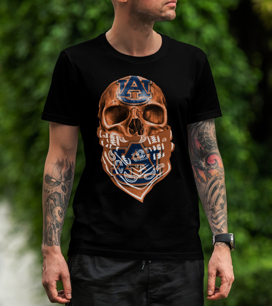 Auburn Tigers Skull Bandana T-Shirt