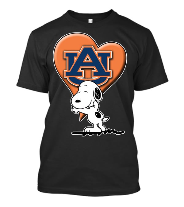 Snoopy Auburn Tigers Heart Fan T-Shirt