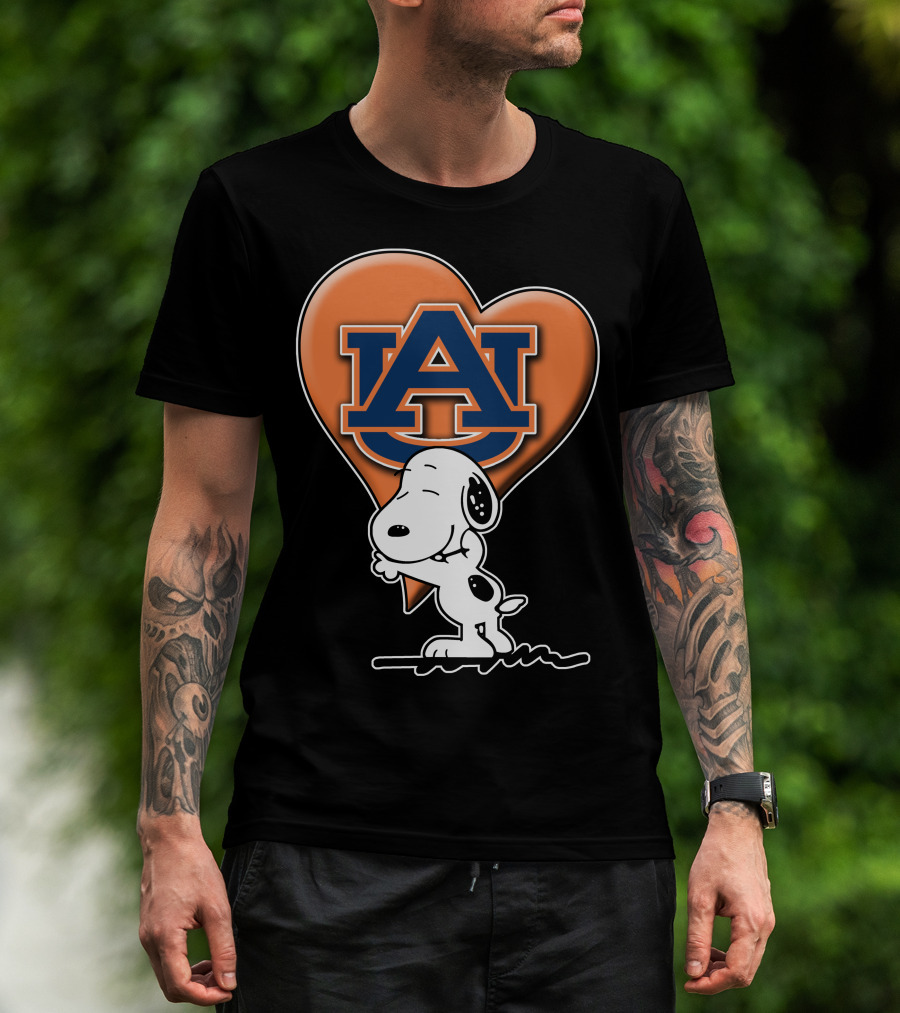 Snoopy Auburn Tigers Heart Fan T-Shirt