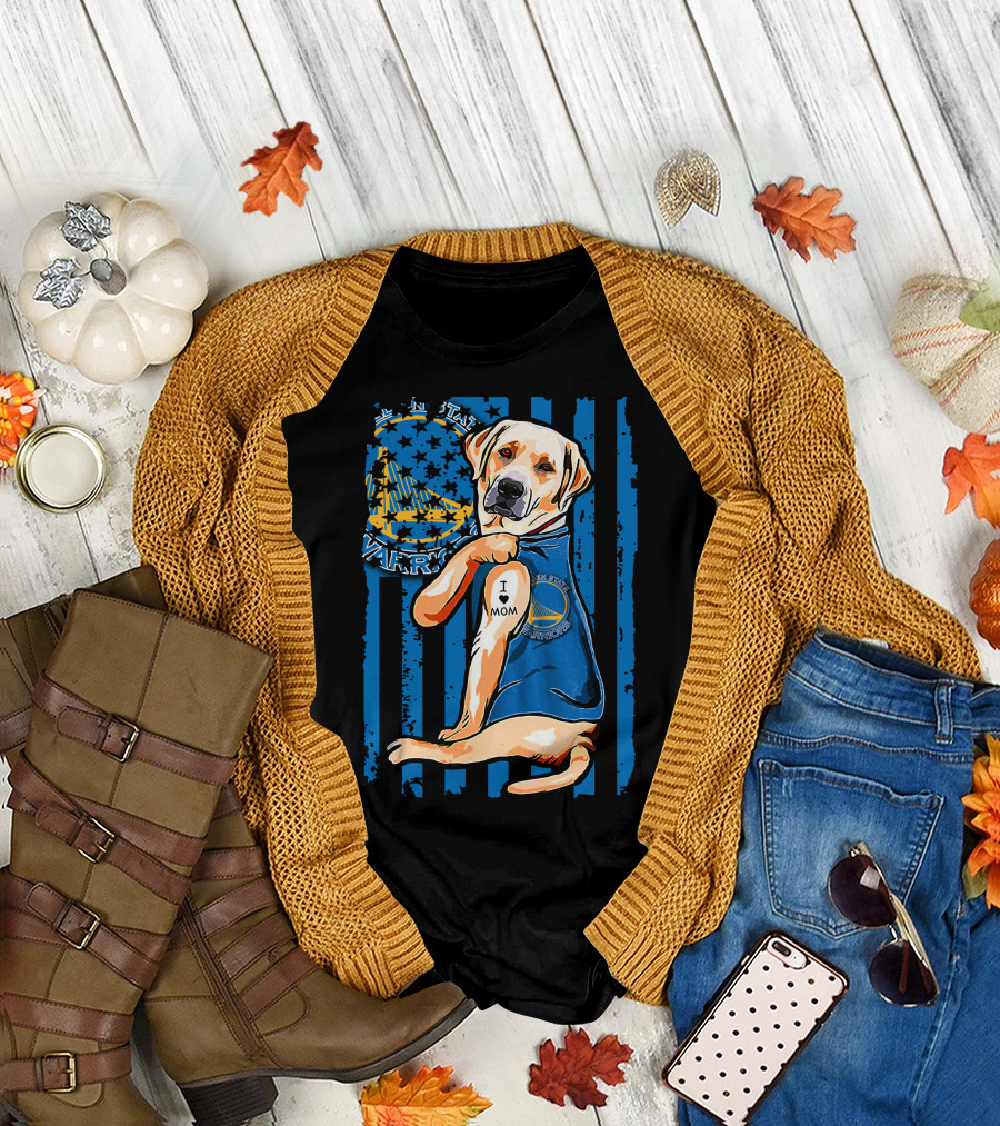 Golden State Warriors Labrador Retriever I Love Mom T-Shirt
