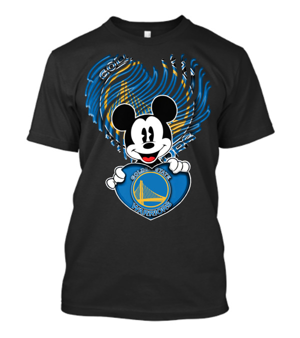 Mickey Mouse Golden State Warriors Heart T-Shirt