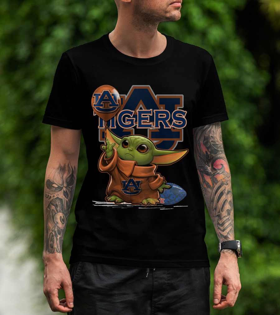 Auburn Tigers Baby Yoda Auburn Football T-Shirt