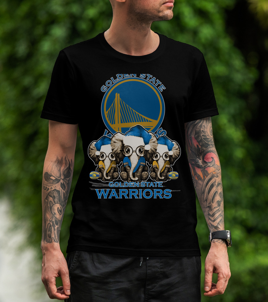 Golden State Warriors Xmas Elephan Trio T-Shirt
