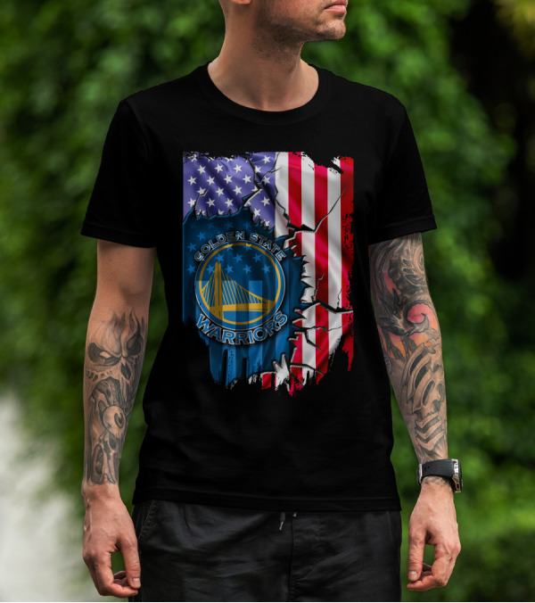 Golden State Warriors American Flag T-Shirt