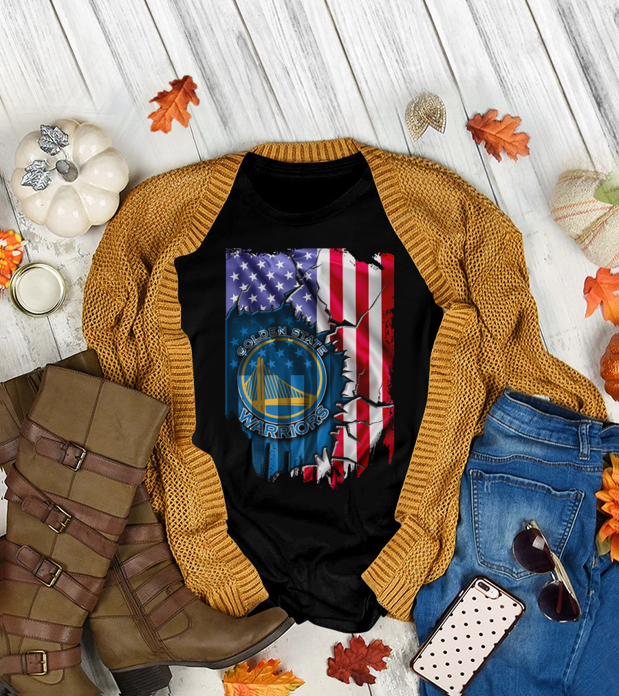 Golden State Warriors American Flag T-Shirt