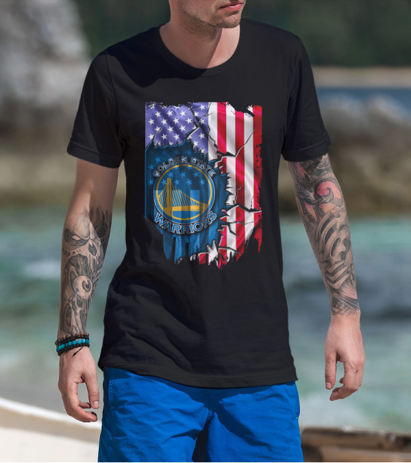 Golden State Warriors American Flag T-Shirt